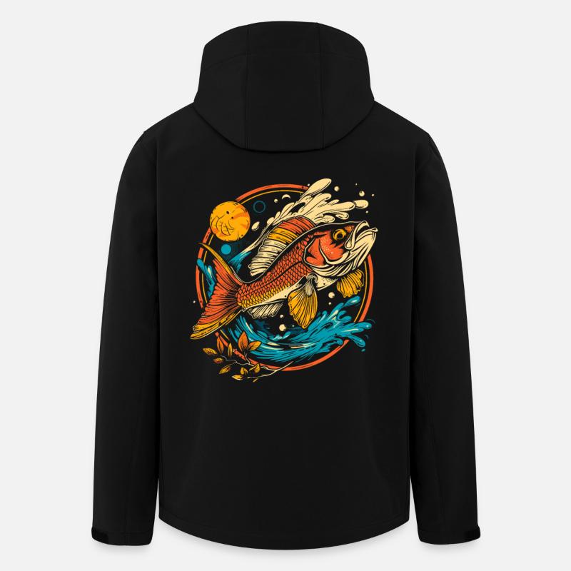 Fisch Illustration - Recycelte Männer Softshell-Jacke von Stanley/Stella - Schwarz