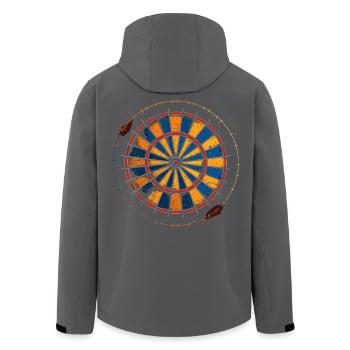 Dartscheibe Zeichnung - Recycelte Männer Softshell-Jacke von Stanley/Stella - Schwarz - Hinten - AI Model Male 185 light (185cm)