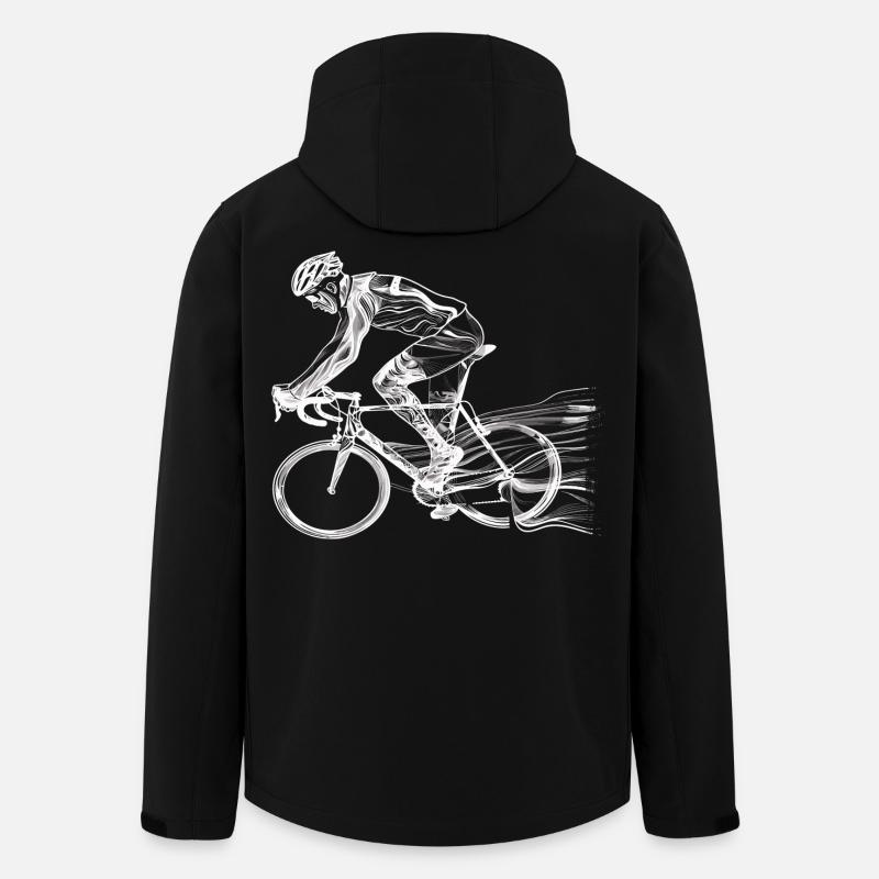 Fahrradfahrer Skizze - Recycelte Männer Softshell-Jacke von Stanley/Stella - Schwarz