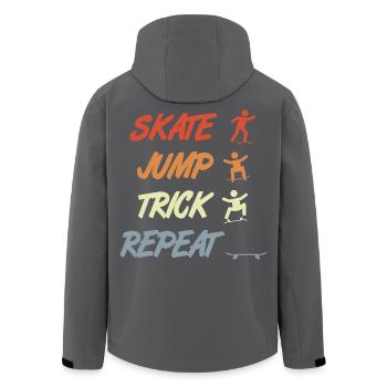 Skating, jumping, tricking, repeating - Men’s Recycled Softshell Jacket by Stanley/Stella - black - Back - AI Model Male 185 light (185cm)
