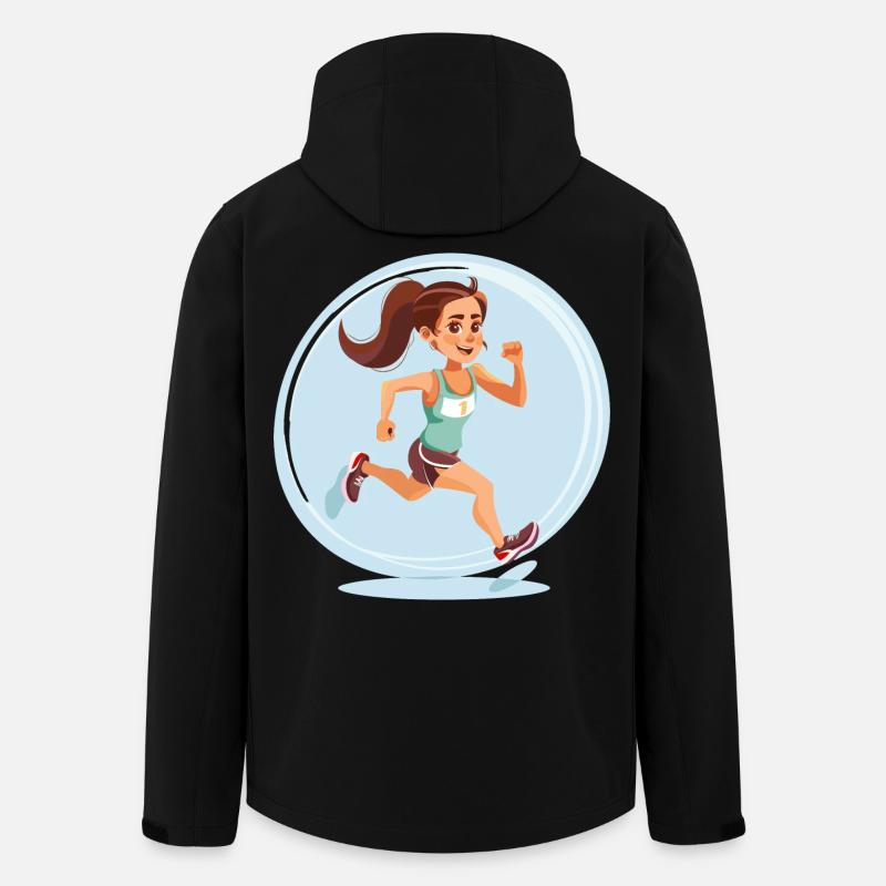 Läuferin im Comic-Stil - Recycelte Männer Softshell-Jacke von Stanley/Stella - Schwarz