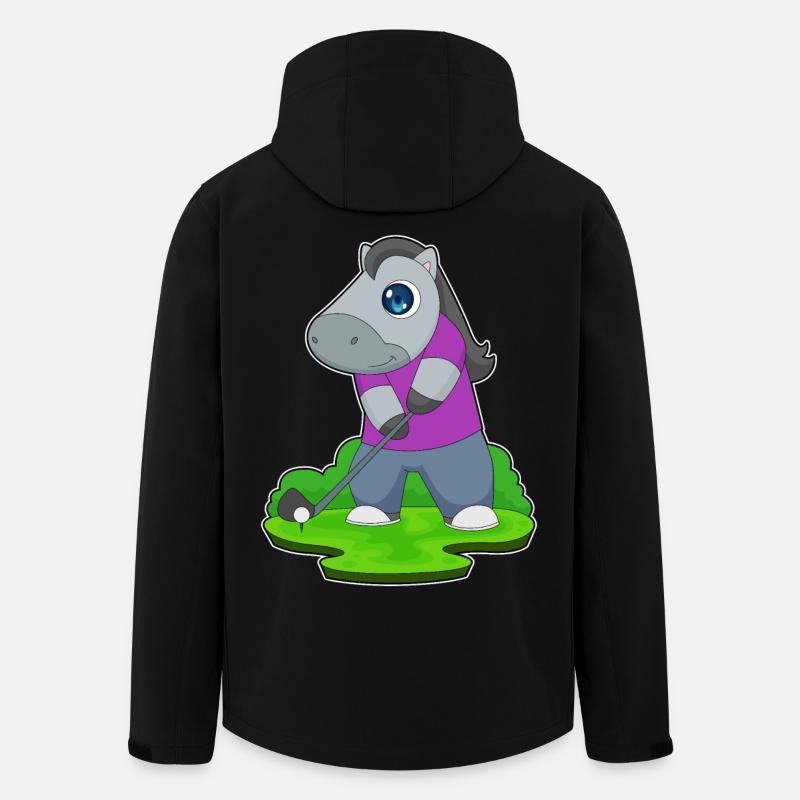 Pferd Golf Golfschläger - Recycelte Männer Softshell-Jacke von Stanley/Stella - Schwarz