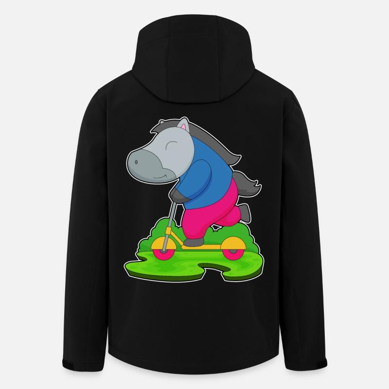 Pferd Tretroller - Recycelte Männer Softshell-Jacke von Stanley/Stella - Schwarz