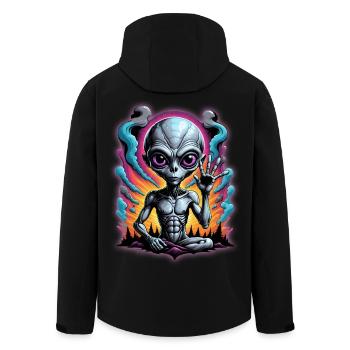 Kosmisches Außerirdisches Meditationskunstwerk - Recycelte Männer Softshell-Jacke von Stanley/Stella - Schwarz - Hinten - AI Model Male 185 light (185cm)