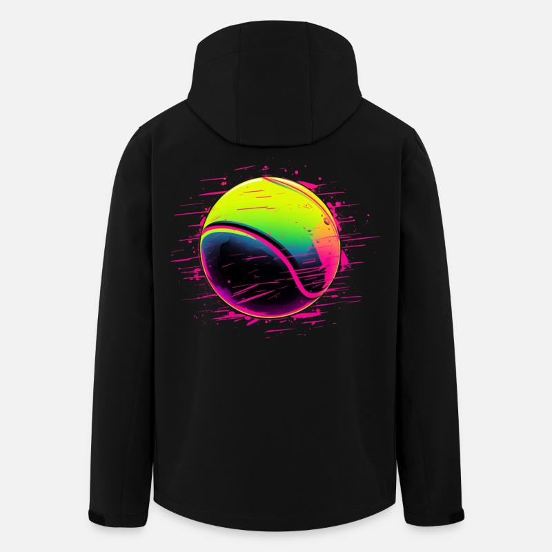 Balle de tennis style synthwave - Veste softshell homme en polyester recyclé Stanley/Stella - noir
