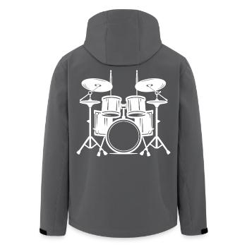 Croquis de tambour - Veste softshell homme en polyester recyclé Stanley/Stella - charbon - Dos - AI Model Male 185 light (185cm)