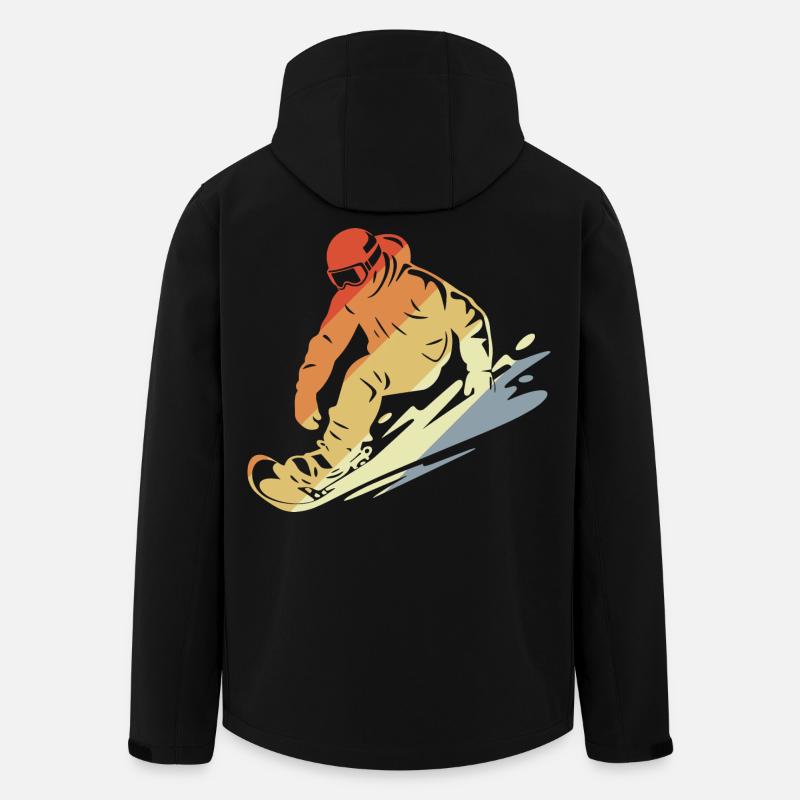 Snowboarder Retro Stil - Recycelte Männer Softshell-Jacke von Stanley/Stella - Schwarz