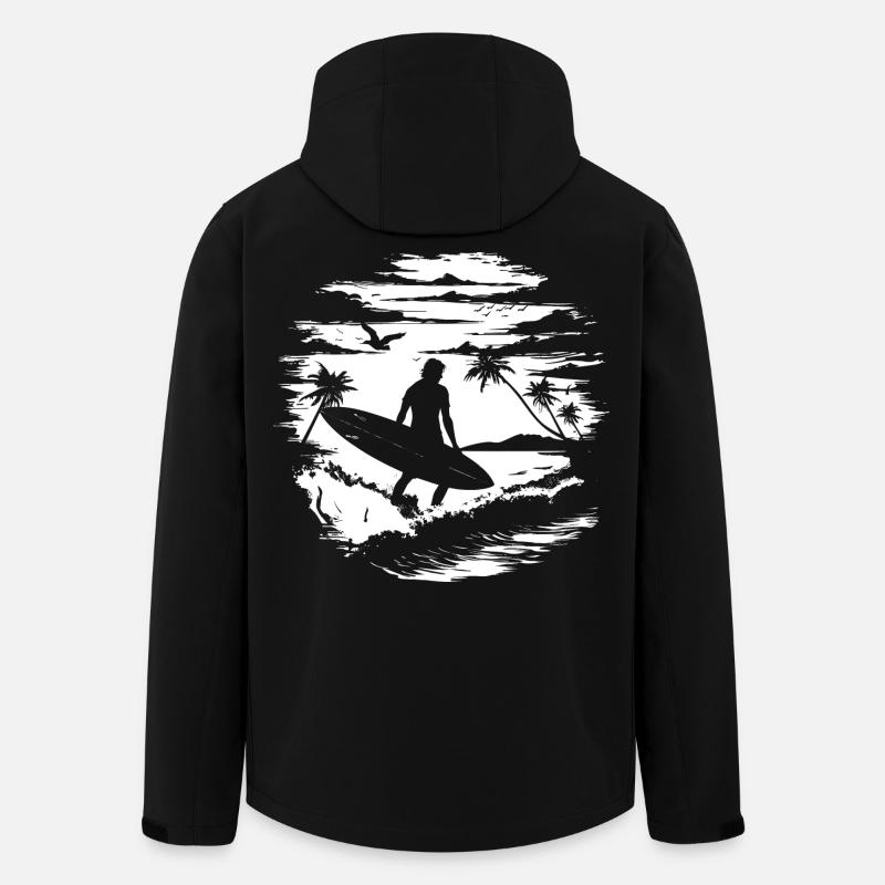 Surfer Drawing - Men’s Recycled Softshell Jacket by Stanley/Stella - black