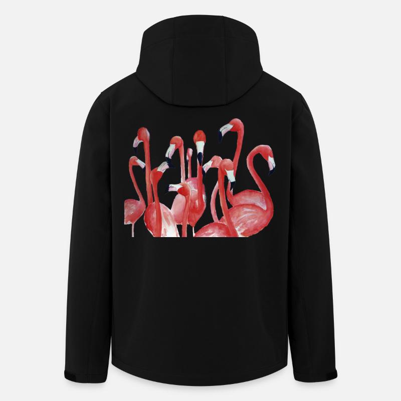 Ensemble d’aquarelle Vivid Flamingo - Veste softshell homme en polyester recyclé Stanley/Stella - noir