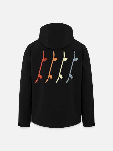 Skateboards Retro Look - Recycelte Männer Softshell-Jacke von Stanley/Stella - Schwarz