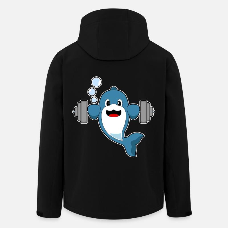 Dolphin Bodybuilder Barbell Bodybuilding - Veste softshell homme en polyester recyclé Stanley/Stella - noir