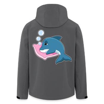 Dolphin Sleeping Pillow - Men’s Recycled Softshell Jacket by Stanley/Stella - anthracite - Back - AI Model Male 185 light (185cm)