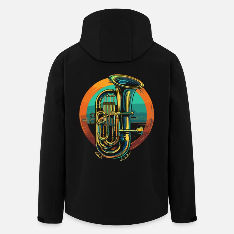 Tuba Illustration - Recycelte Männer Softshell-Jacke Discoverer von Stanley/Stella - Schwarz