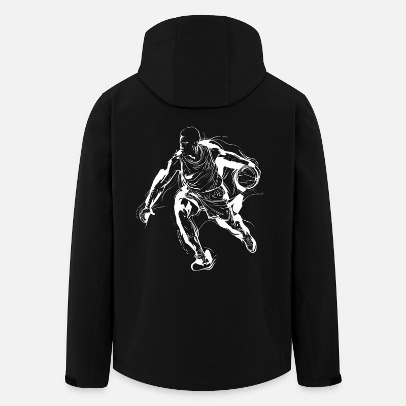 Basketball Player Drawing - Men’s Recycled Softshell Jacket by Stanley/Stella - black