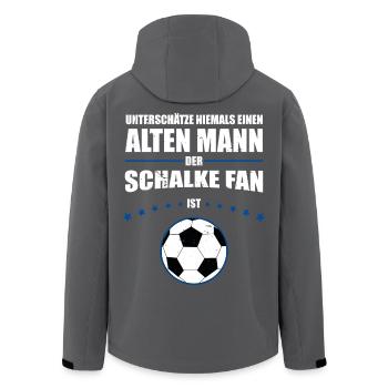 Alter Mann - Schalke Fan | Retro Spruch - Recycelte Männer Softshell-Jacke von Stanley/Stella - Anthrazit - Hinten - AI Model Male 185 light (185cm)