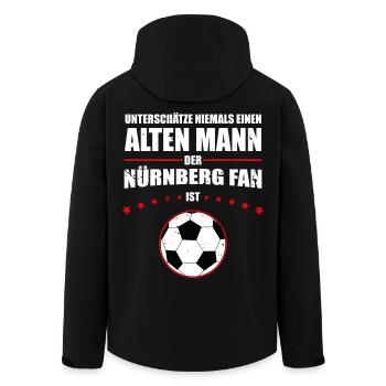 Alter Mann - Nürnberg Fan | Retro Vintage Design - Recycelte Männer Softshell-Jacke von Stanley/Stella - Schwarz - Hinten - AI Model Male 185 light (185cm)