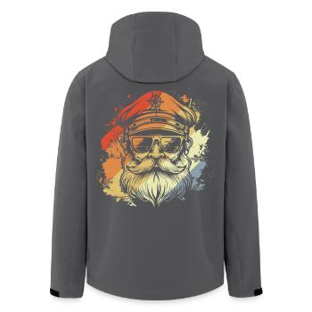Dessin rétro de capitaine à voile - Veste softshell homme en polyester recyclé Stanley/Stella - noir - Dos - AI Model Male 185 light (185cm)
