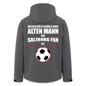 Alter Mann - Salzburg Fan | Retro Vintage Design - Recycelte Männer Softshell-Jacke von Stanley/Stella - Schwarz - Hinten - AI Model Male 185 light (185cm)