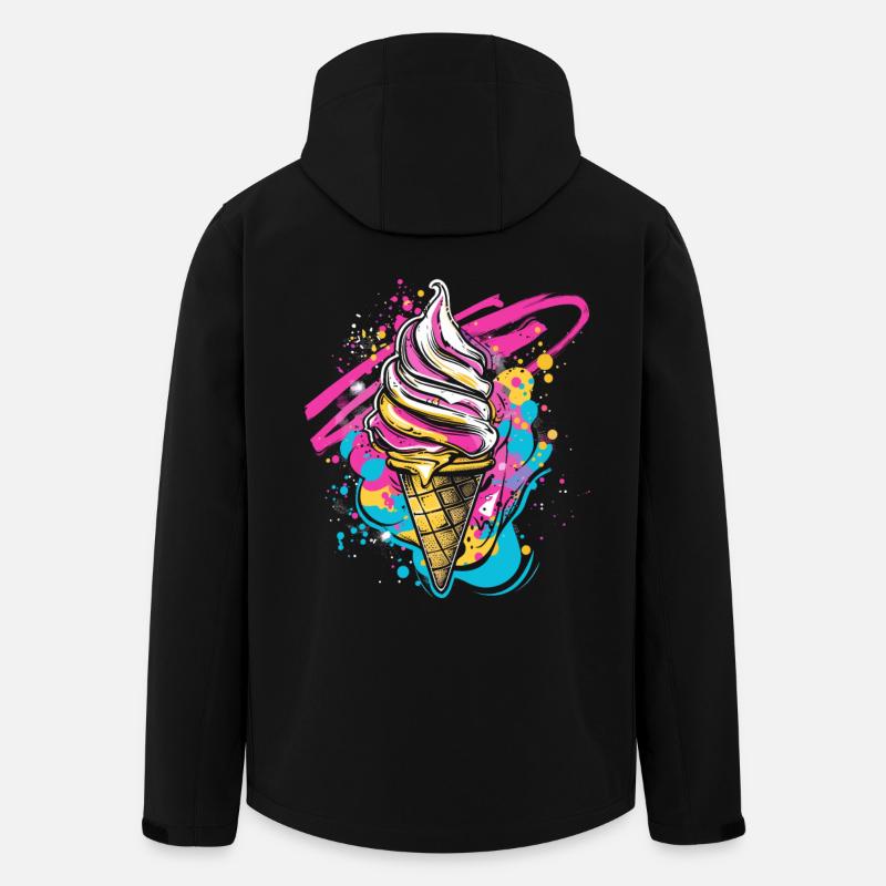 cream cone paint blobs - Men’s Recycled Softshell Jacket by Stanley/Stella - black