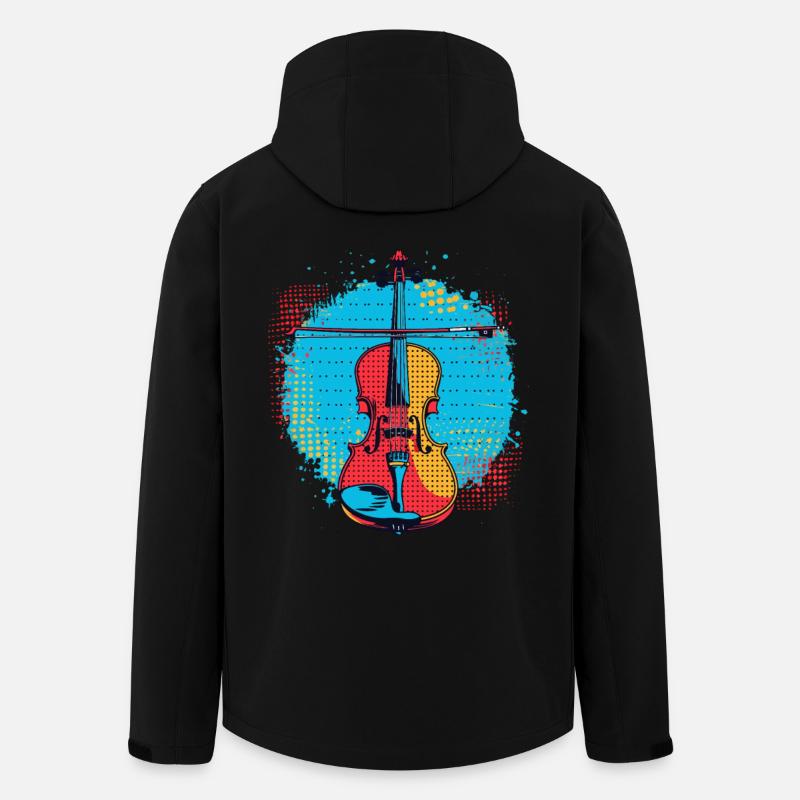 Geige Zeichnung - Recycelte Männer Softshell-Jacke von Stanley/Stella - Schwarz