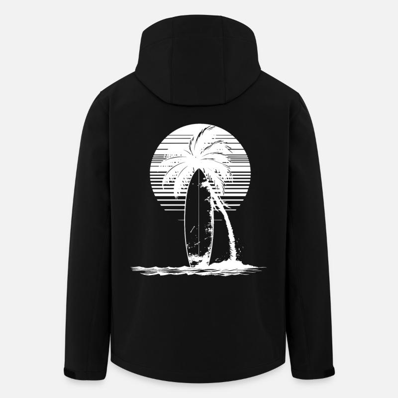 Surfboard Drawing - Men’s Recycled Softshell Jacket by Stanley/Stella - black