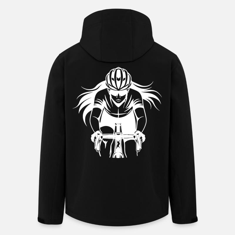 Female cyclist Drawing - Men’s Recycled Softshell Jacket by Stanley/Stella - black