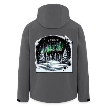 Conception de forêt hivernale pour les vacances - Veste softshell homme en polyester recyclé Stanley/Stella - noir - Dos - AI Model Male 185 light (185cm)