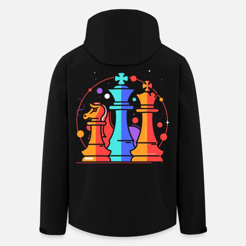 Pièces d’échecs Dessin animé - Veste softshell homme en polyester recyclé Stanley/Stella - noir