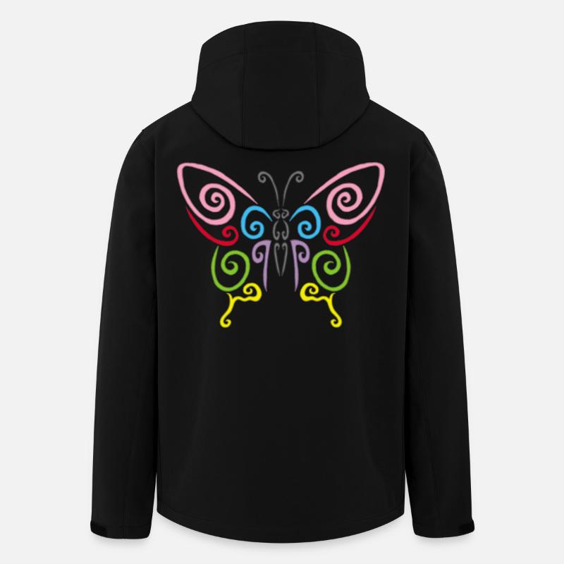 Symbol eines mehrfarbigen Schmetterlings - Recycelte Männer Softshell-Jacke von Stanley/Stella - Schwarz