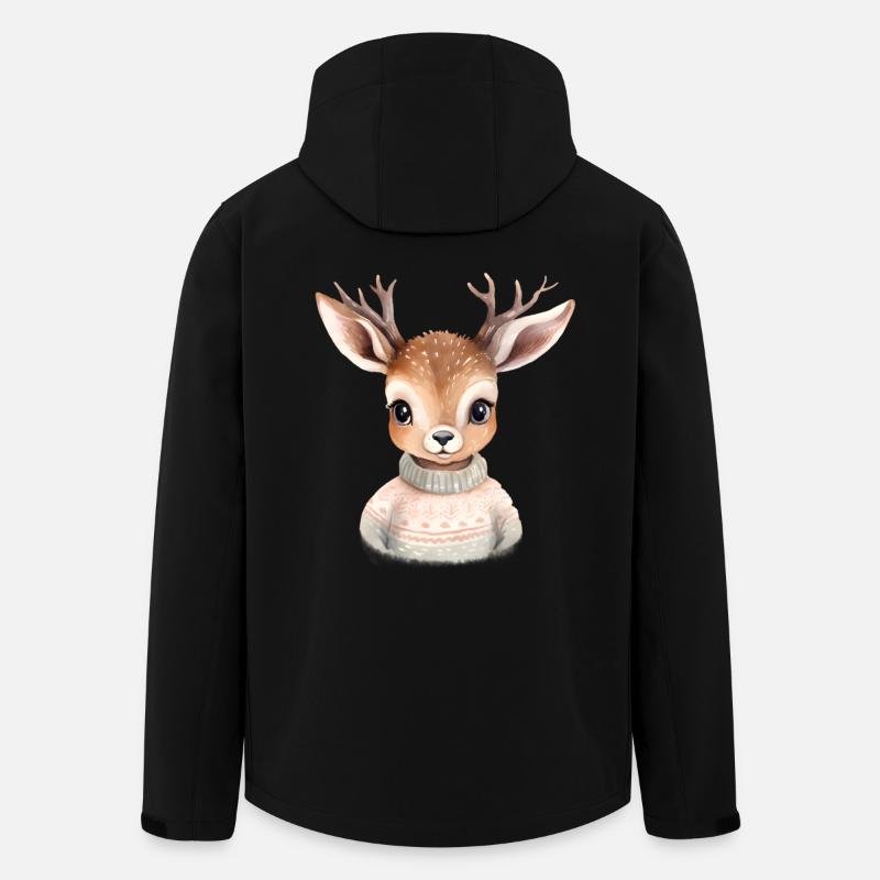 Kuscheliges Reh im Winterpullover - Recycelte Männer Softshell-Jacke von Stanley/Stella - Schwarz