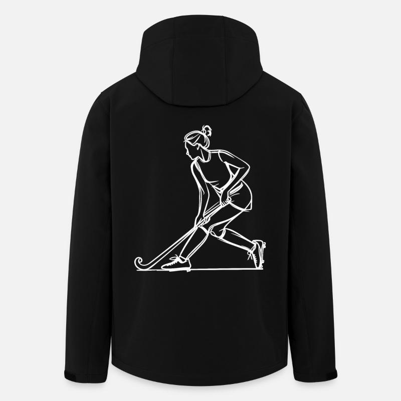 Field hockey player Drawing - Men’s Recycled Softshell Jacket by Stanley/Stella - black