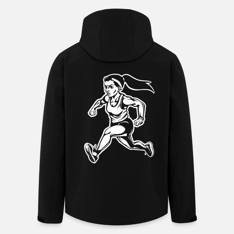 Läuferin Skizze - Recycelte Männer Softshell-Jacke von Stanley/Stella - Schwarz