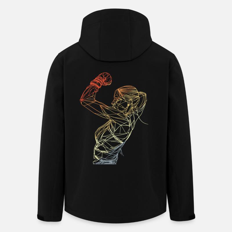 Boxen Mädchen Strichzeichnung - Recycelte Männer Softshell-Jacke von Stanley/Stella - Schwarz