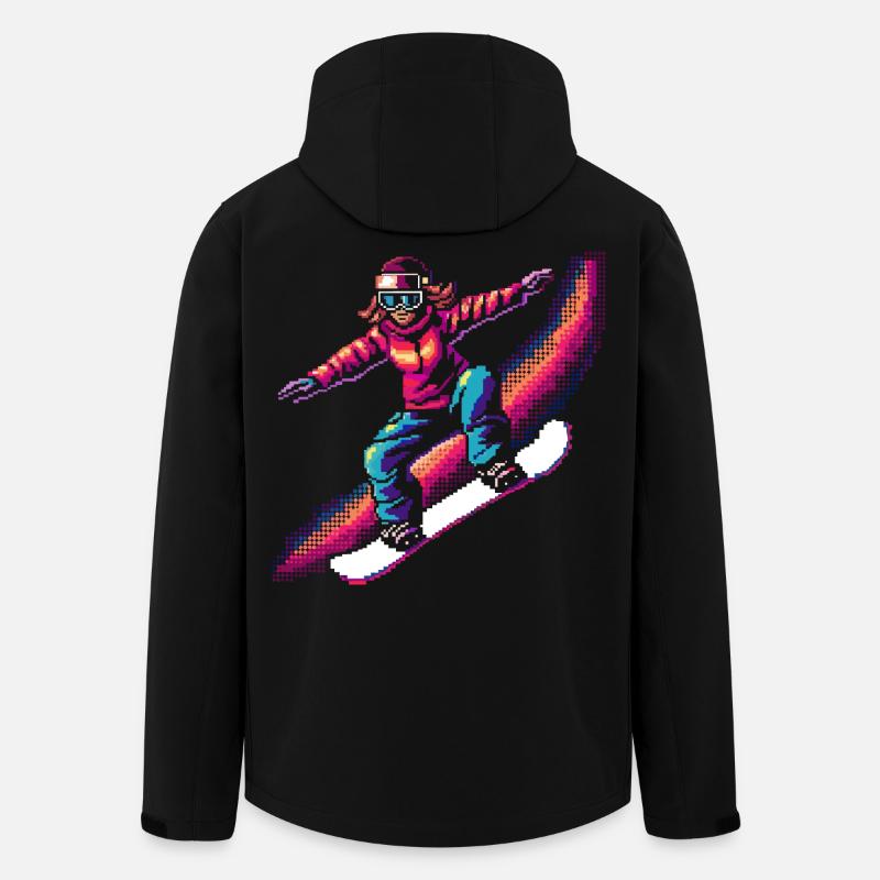 Snowboarding Pixel - Recycelte Männer Softshell-Jacke von Stanley/Stella - Schwarz