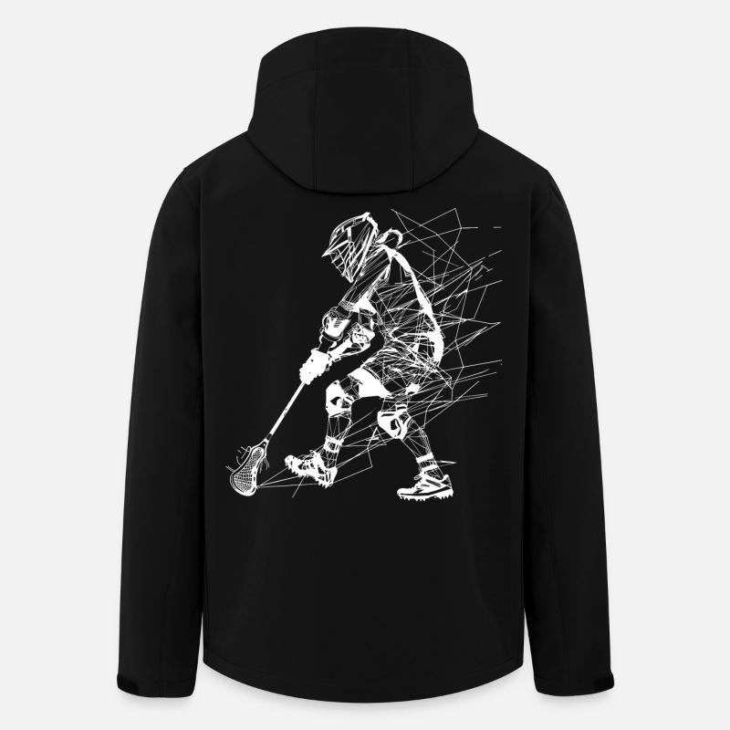 Lacrosse Player Line Art - Men’s Recycled Softshell Jacket by Stanley/Stella - black