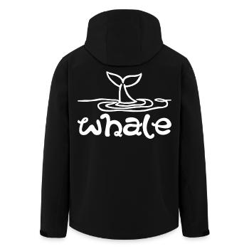 Der Schwanz des Wals (weiß) - Recycelte Männer Softshell-Jacke von Stanley/Stella - Schwarz - Hinten - AI Model Male 185 light (185cm)