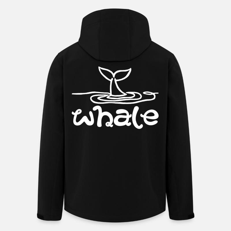 The Whale's Tail (White) - Men’s Recycled Softshell Jacket by Stanley/Stella - black