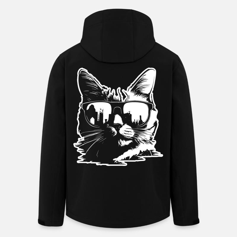 Sonnenbrille Katze Illustration - Recycelte Männer Softshell-Jacke von Stanley/Stella - Schwarz