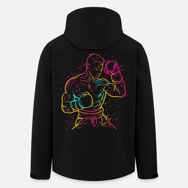 Kickboxer Zeichnung 80er Look - Recycelte Männer Softshell-Jacke von Stanley/Stella - Schwarz