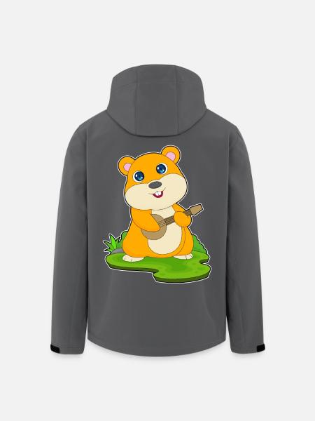 Hamster, Musiker, Gitarr, Musik - Softshelljacka herr i återvunnen polyester Stanley/Stella - svart