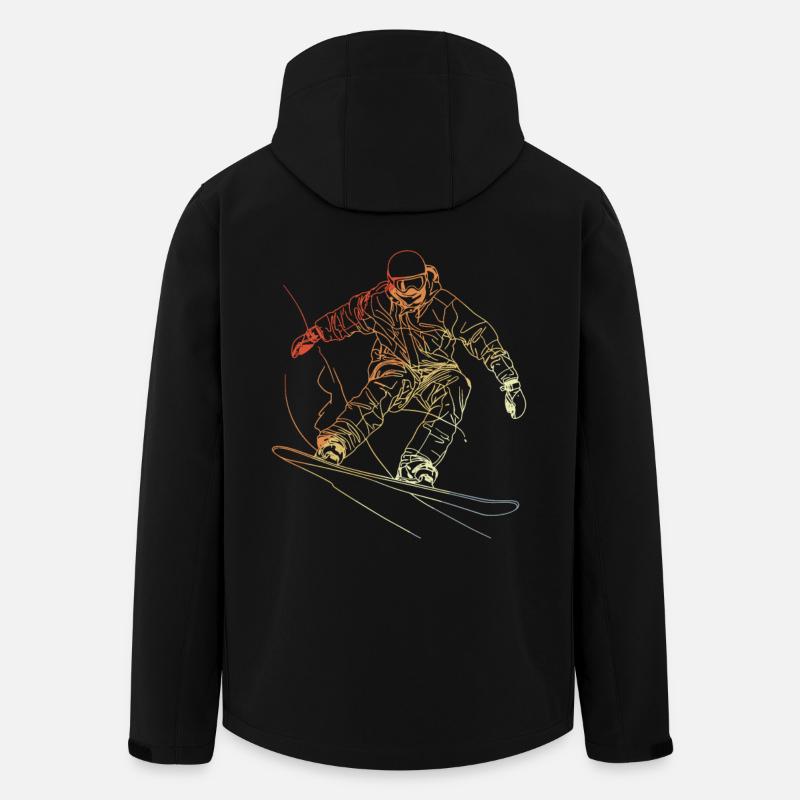 Snowboarder Sketch Retro - Men’s Recycled Softshell Jacket by Stanley/Stella - black