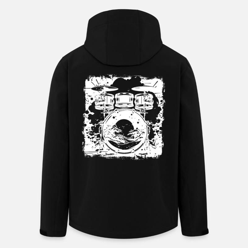 Drum Sketch - Men’s Recycled Softshell Jacket by Stanley/Stella - black