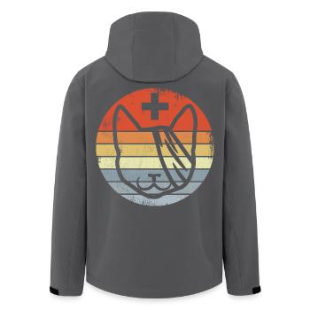 Veterinarian Cat - Men’s Recycled Softshell Jacket by Stanley/Stella - black - Back - AI Model Male 185 light (185cm)