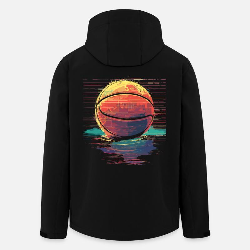 Ballon de basket Retrowave - Veste softshell homme en polyester recyclé Stanley/Stella - noir