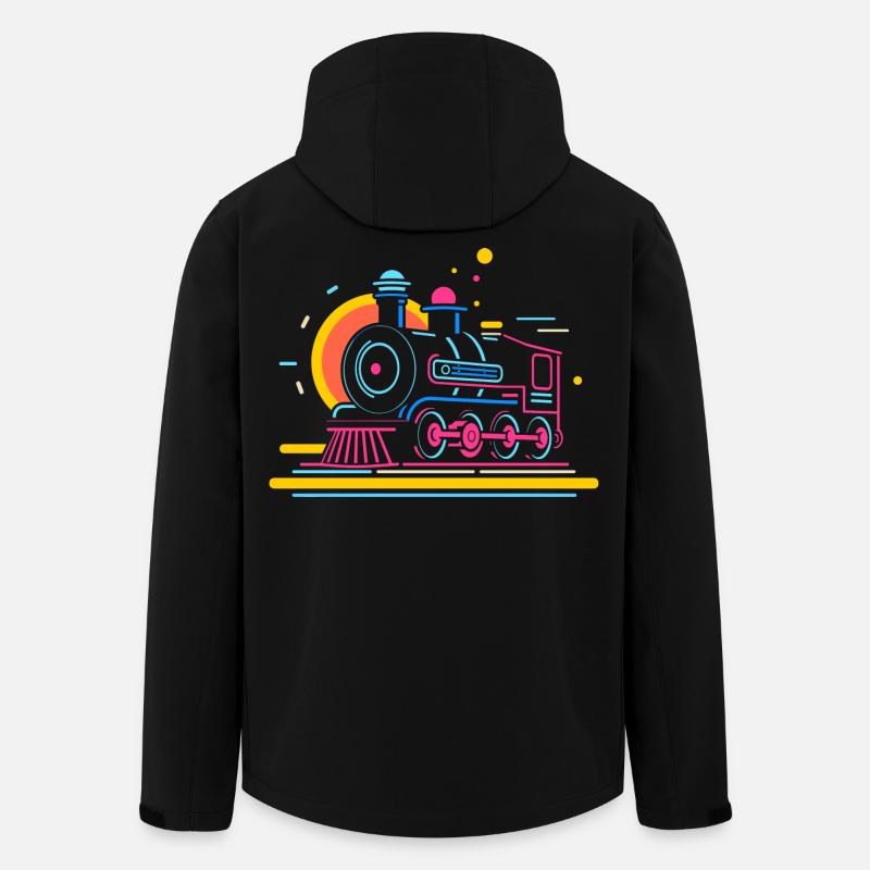 Eisenbahn Karikatur - Recycelte Männer Softshell-Jacke von Stanley/Stella - Schwarz