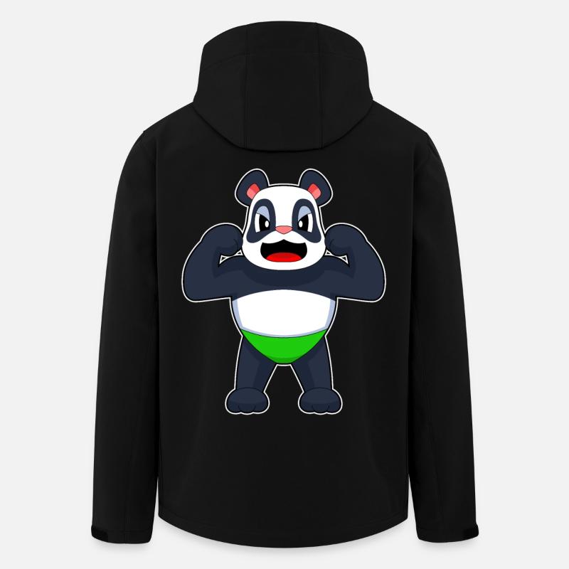 Panda Bodybuilder Musculation - Veste softshell homme en polyester recyclé Stanley/Stella - noir