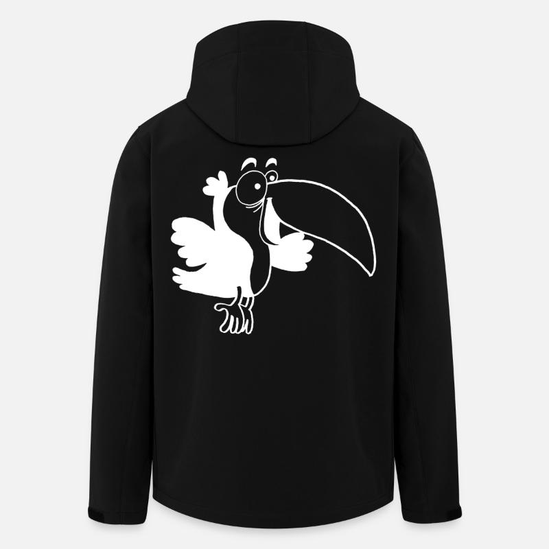White Toucan Bird - Men’s Recycled Softshell Jacket by Stanley/Stella - black
