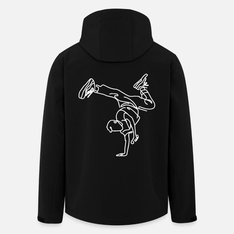 Breakdance Junge Zeichnung - Recycelte Männer Softshell-Jacke Discoverer von Stanley/Stella - Schwarz