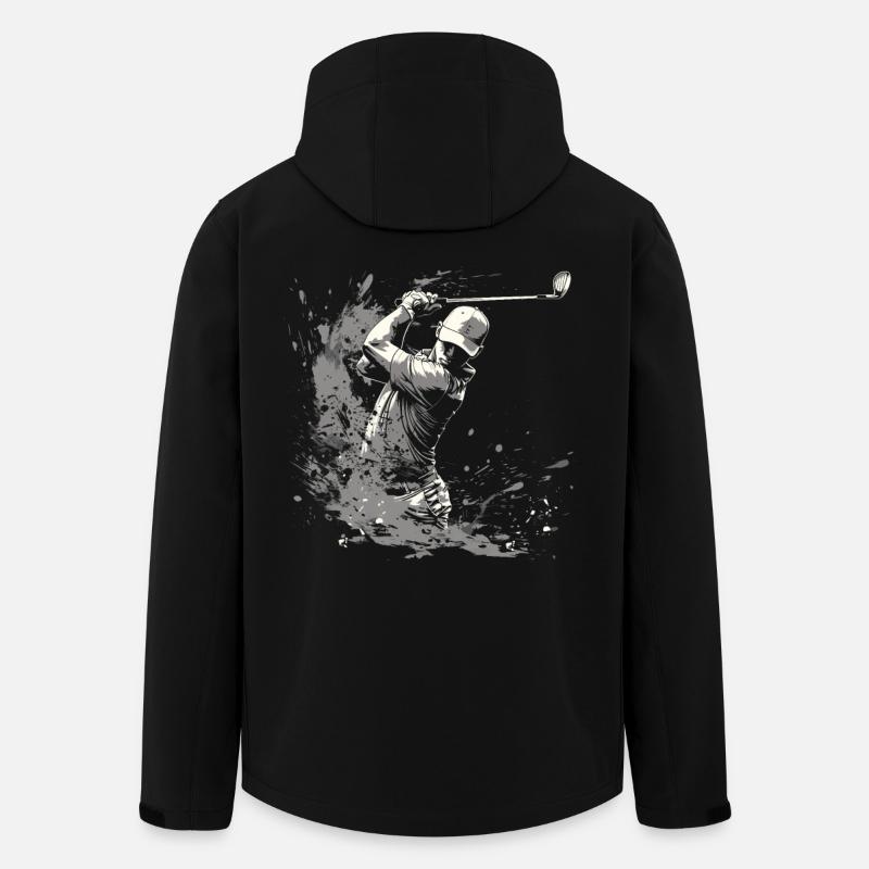 Golfer Zeichnung - Recycelte Männer Softshell-Jacke von Stanley/Stella - Schwarz
