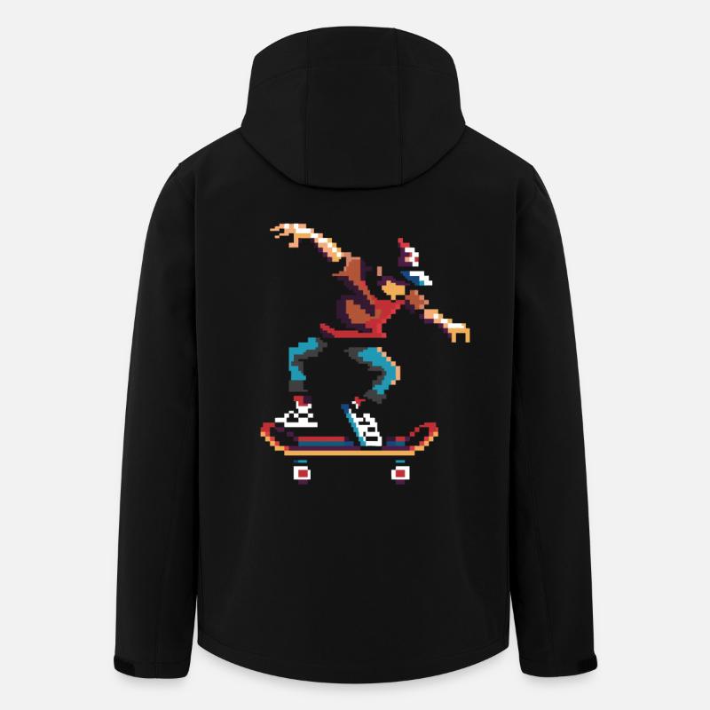 Skateboarder Pixel Kunst - Recycelte Männer Softshell-Jacke von Stanley/Stella - Schwarz
